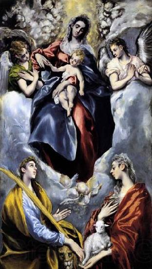 GRECO, El The Virgin and Child with St Martina and St Agnes Spain oil painting art